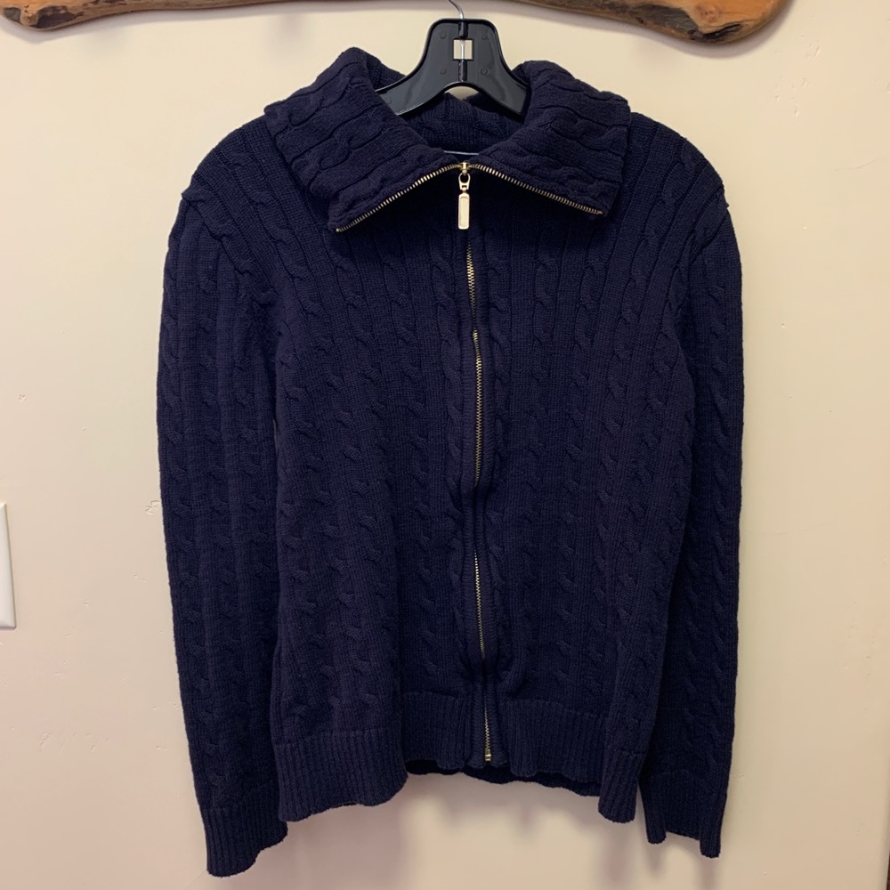 Karen Scott Blue Zip Up